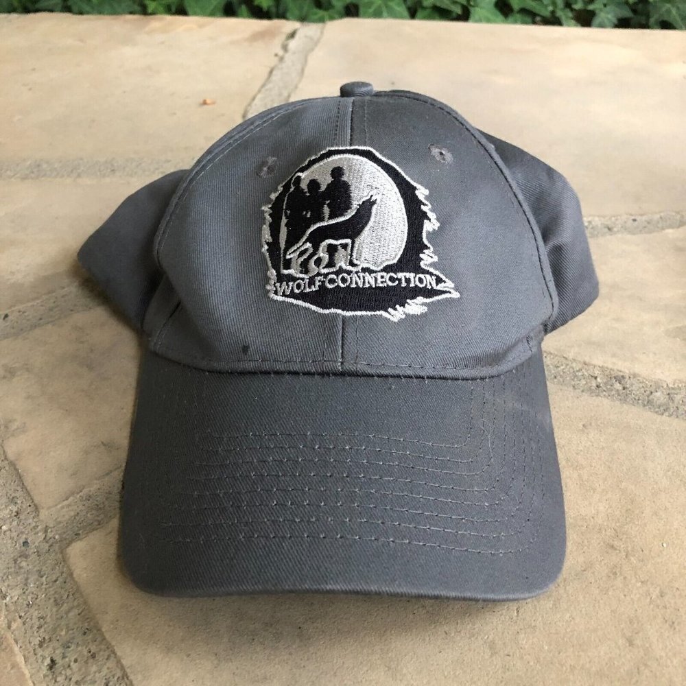 PORT & COMPANY Wolf Connection Adjustable Hat Men's Baseball Cap Grey​​​​​​​